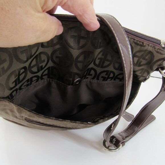 Giani Bernini Signature Logo Crossbody Two-Tone Brown with 7 Pockets - Picture 7 of 10